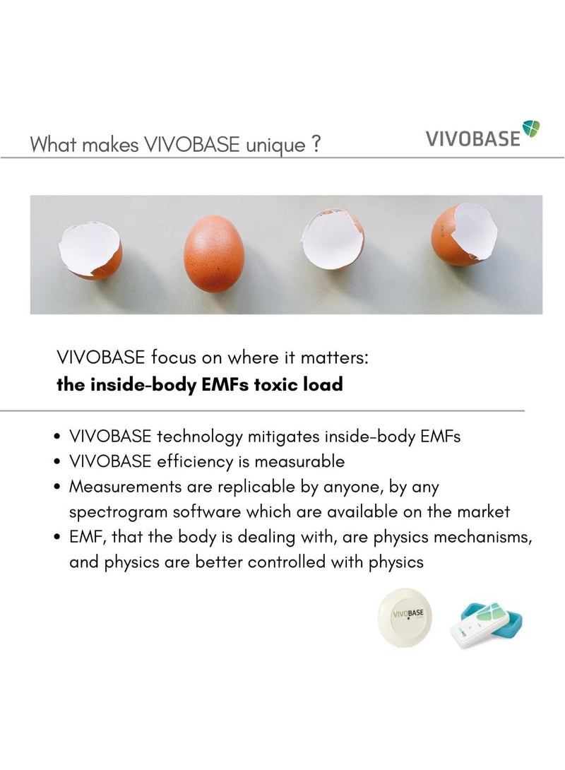 فيفوباس جهاز VIVOBASE MOVE للحماية من المجالات الكهرومغناطيسية أثناء التنقل - مثالي للجيب أو الحقيبة أو الحقيبة المدرسية، نصف قطره 4 أمتار، عمر بطارية يصل إلى 14 يومًا، صنع في ألمانيا - Image 4